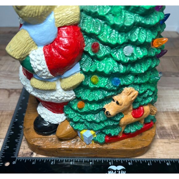 Vintage Light-Up Santa & Christmas Tree Figurine - Picture 7 of 9